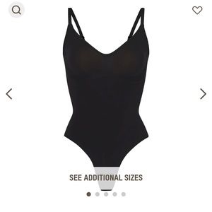 Skims NWOT Black Thong Bodysuit